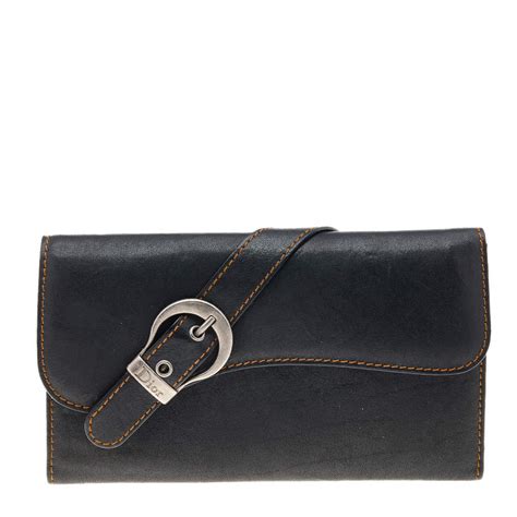 Christian Dior Gaucho Saddle Compact Leather Wallet 